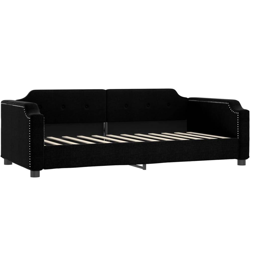 vidaXL Tagesbett Schwarz 90x200 cm Stoff