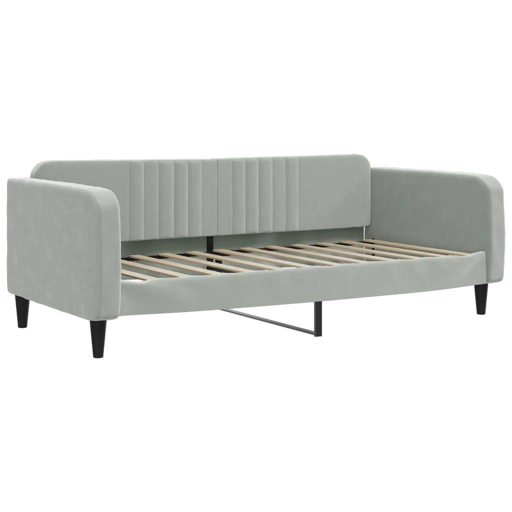 vidaXL Tagesbett Hellgrau 90x200 cm Samt