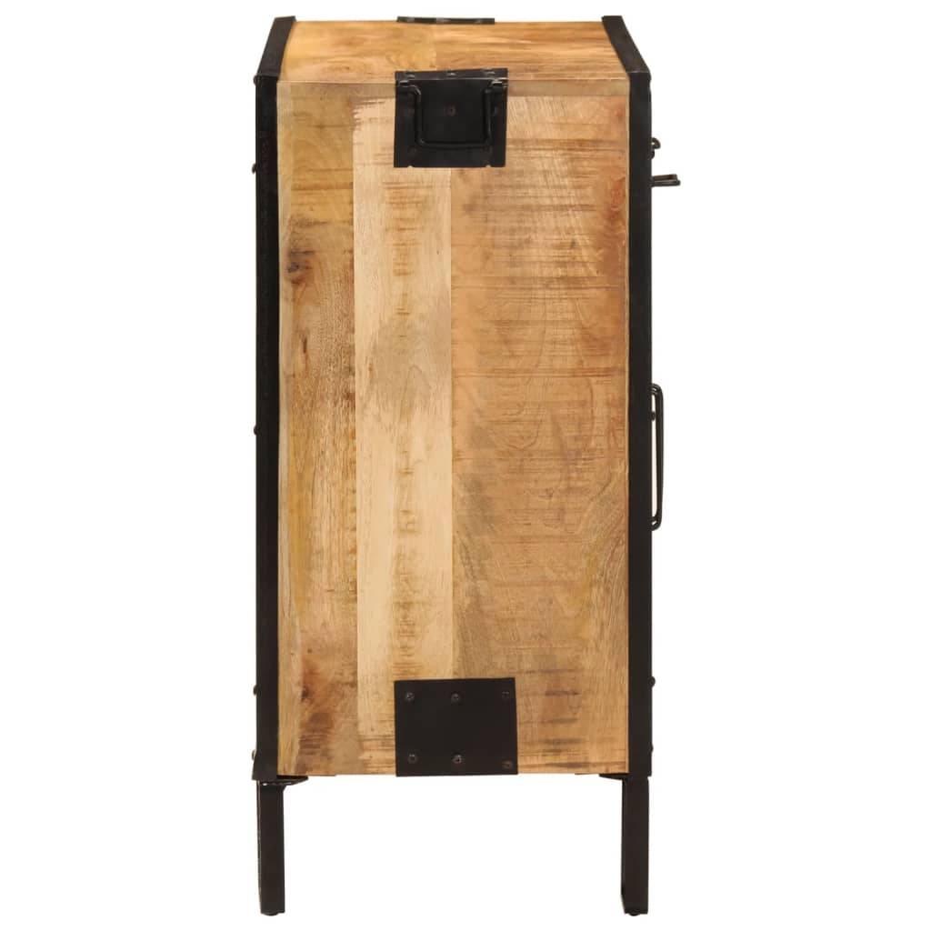 vidaXL Sideboard 80x31x66 cm Massives Raues Mangoholz und Metall