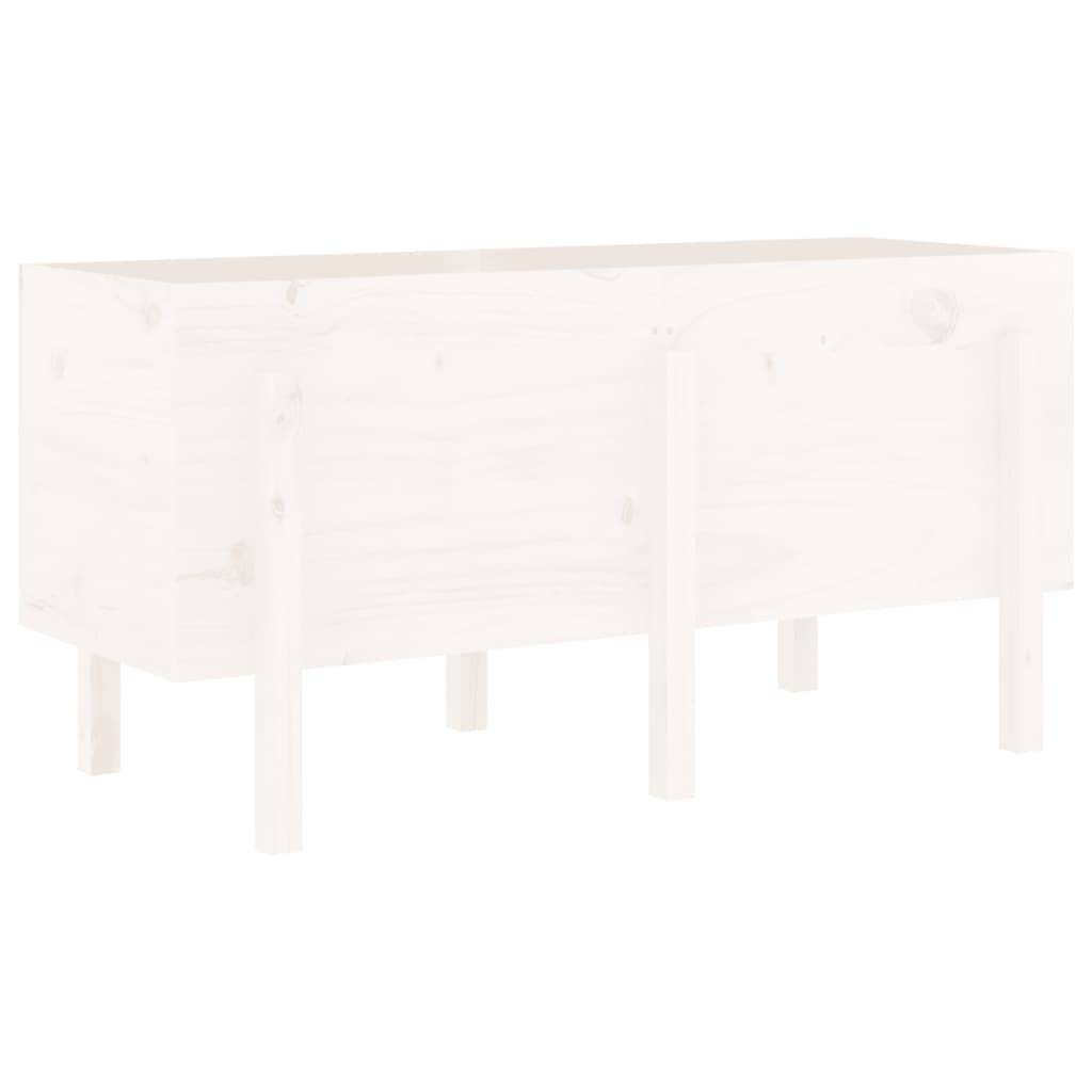 vidaXL Hochbeet Weiß 121x50x57 cm Massivholz Kiefer