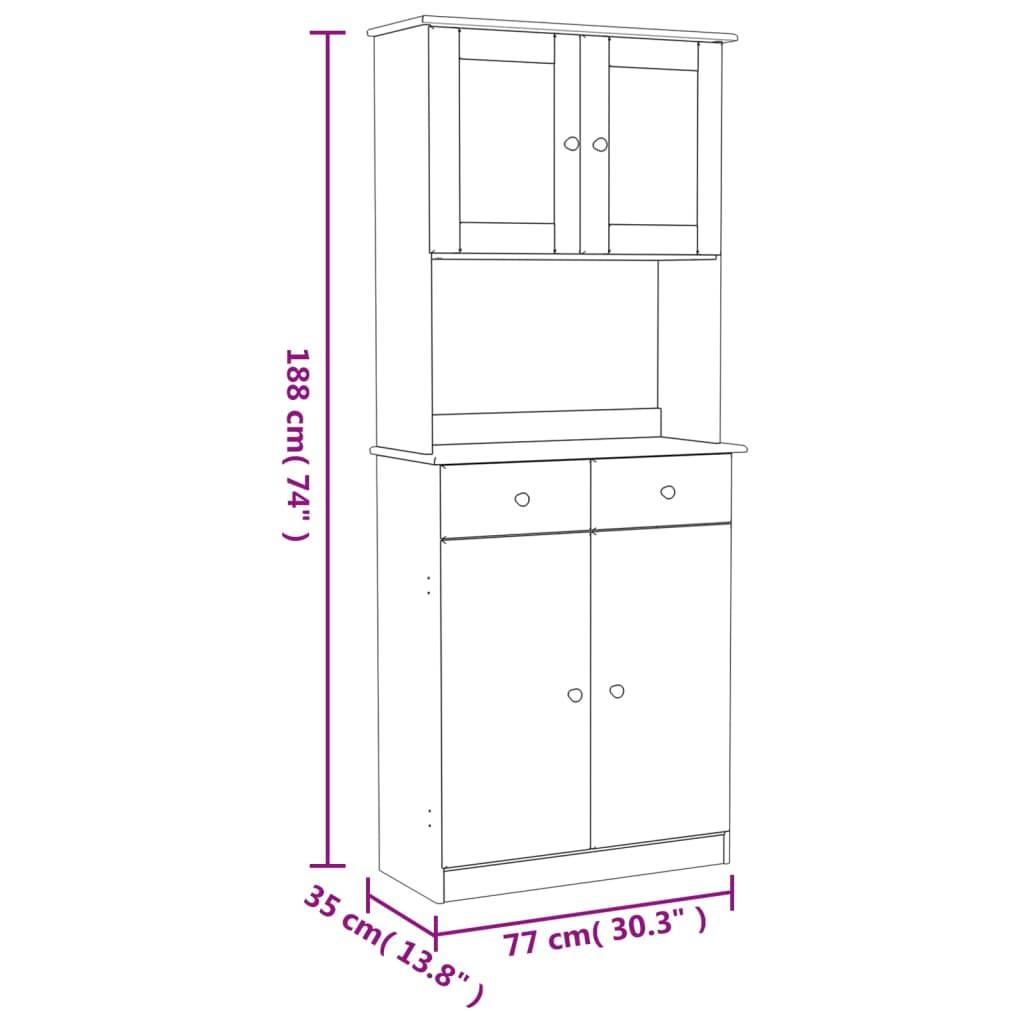 vidaXL Highboard ALTA 77x35x188 cm Massivholz Kiefer