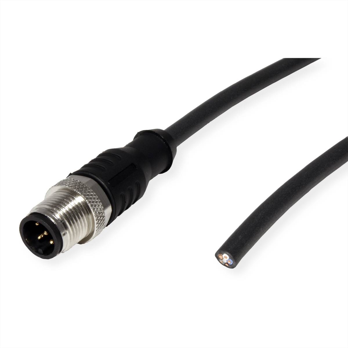 Metz Connect Sensor-/Aktorltg., M12-ST A-kodiert, gerade-freies Ende, ungeschirmt, 5polig, PUR, 1m