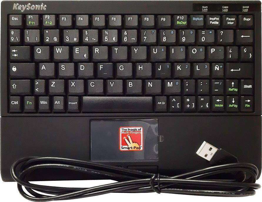 Tastatur, Super-Mini, Smart-Touchpad, USB, schwarz, Spanisch (ACK-3410 (ESP))