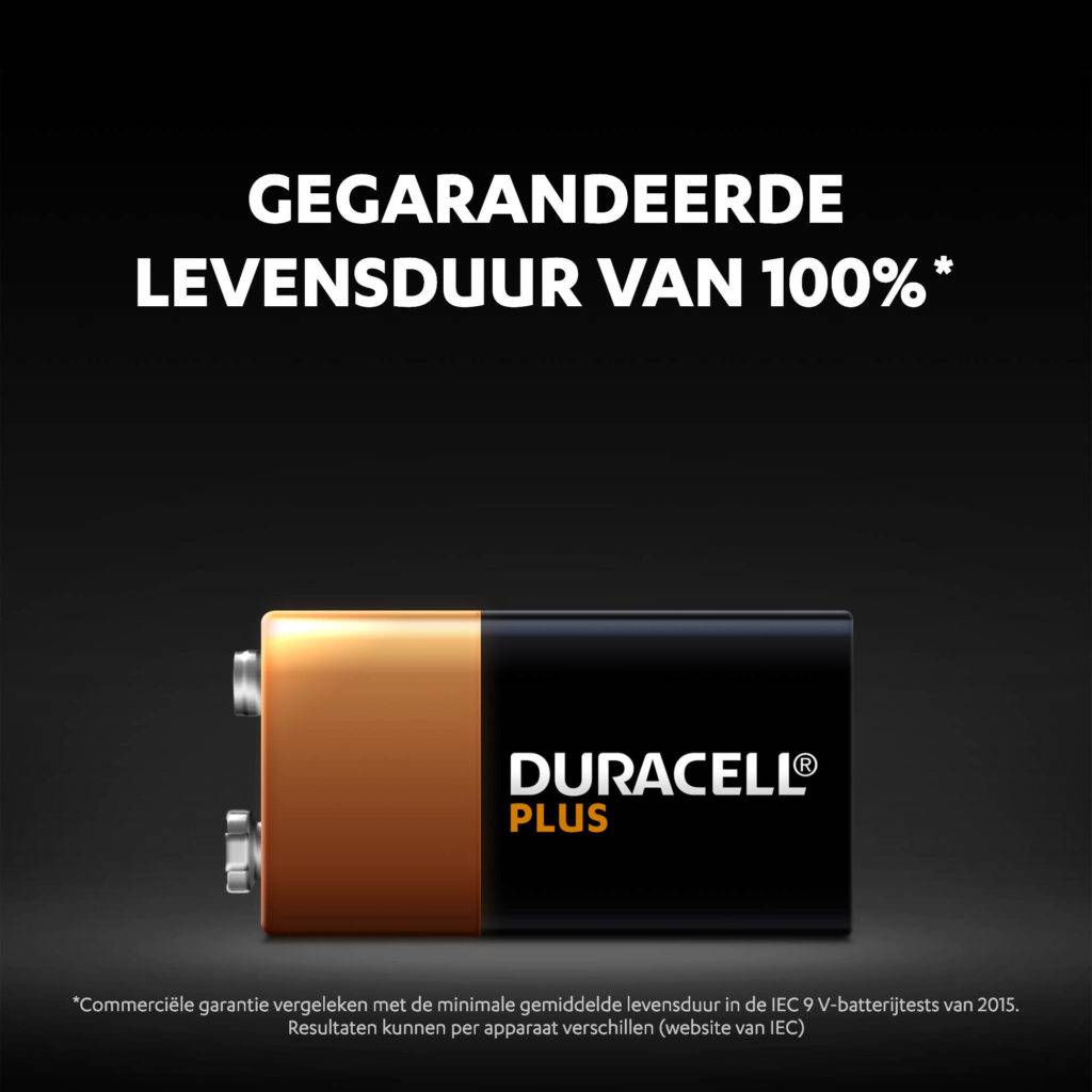 Duracell Plus-9V B1 9 V Block-Batterie Alkali-Mangan 9 V 1 St.