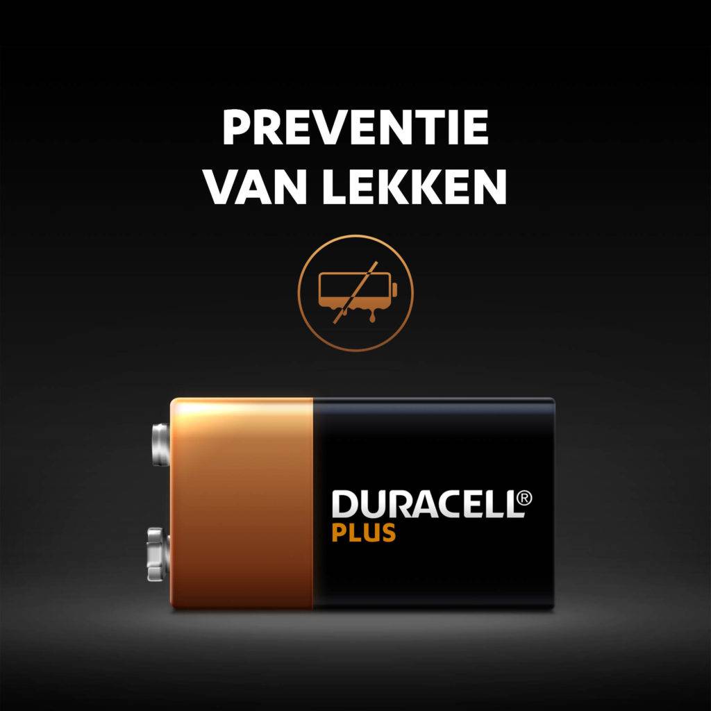 Duracell Plus-9V B1 9 V Block-Batterie Alkali-Mangan 9 V 1 St.