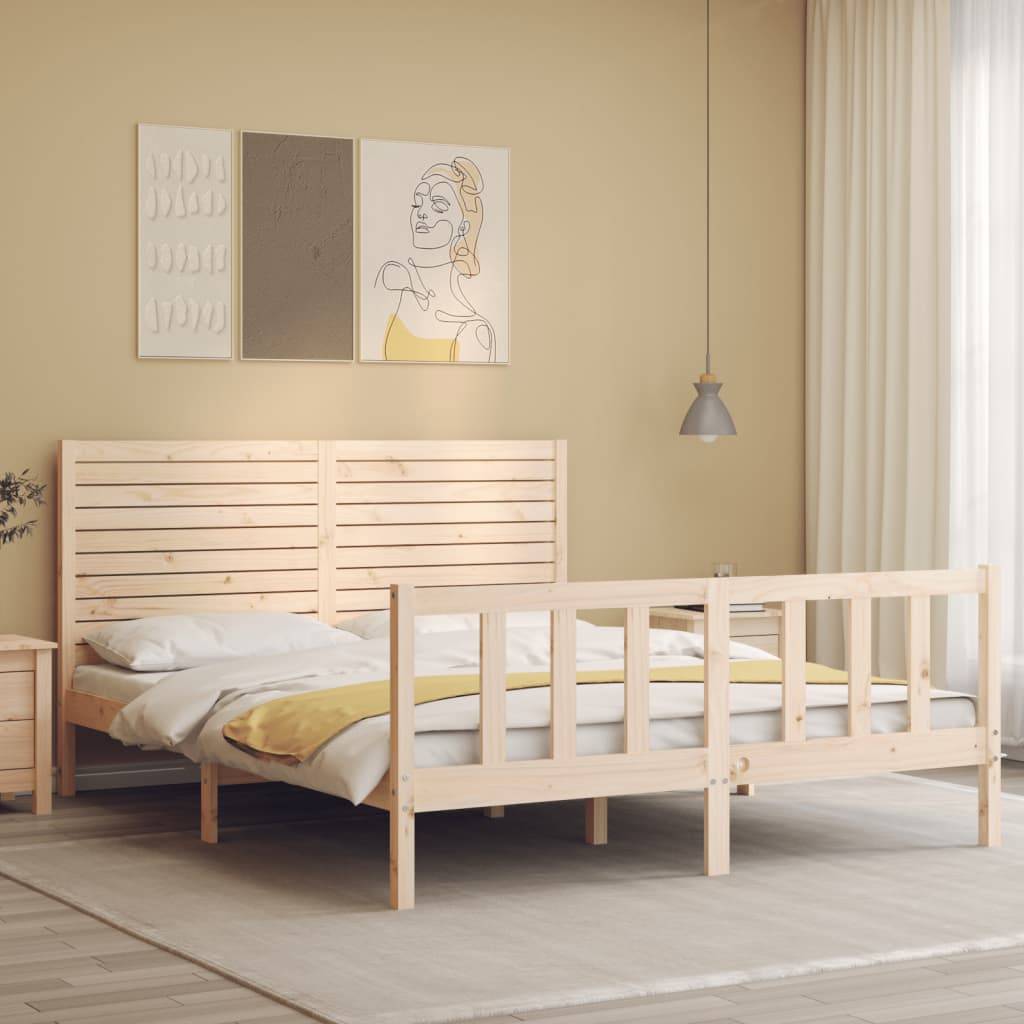 vidaXL Massivholzbett ohne Matratze 160x200 cm Kiefernholz