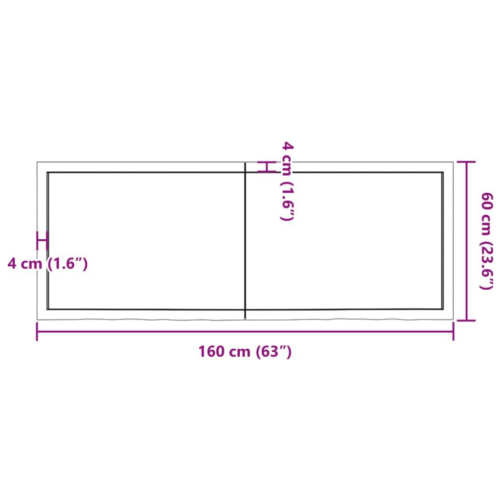 vidaXL Waschtischplatte Dunkelbraun 160x60x(2-6)cm Massivholz
