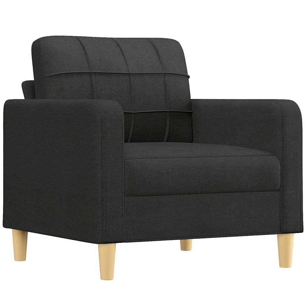 vidaXL Sessel mit Hocker Schwarz 60 cm Stoff