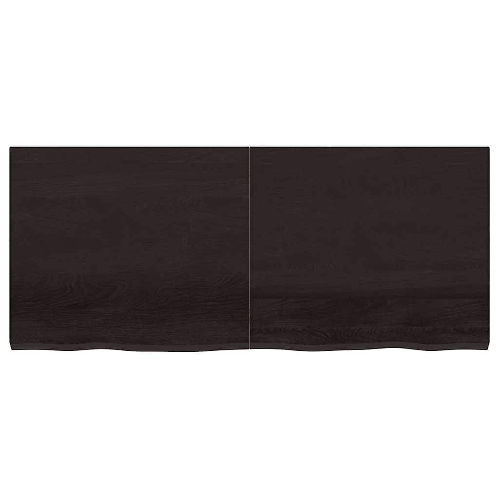vidaXL Waschtischplatte Dunkelbraun 140x60x(2-4)cm Massivholz
