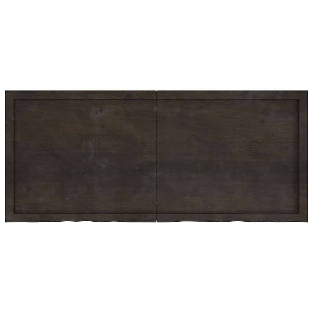 vidaXL Waschtischplatte Dunkelbraun 140x60x(2-4)cm Massivholz