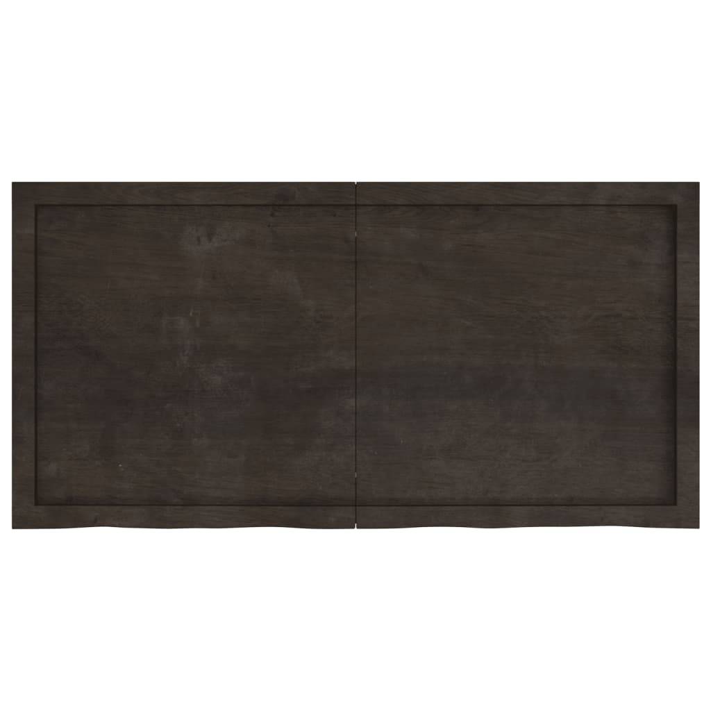 vidaXL Waschtischplatte Dunkelbraun 120x60x(2-4)cm Massivholz