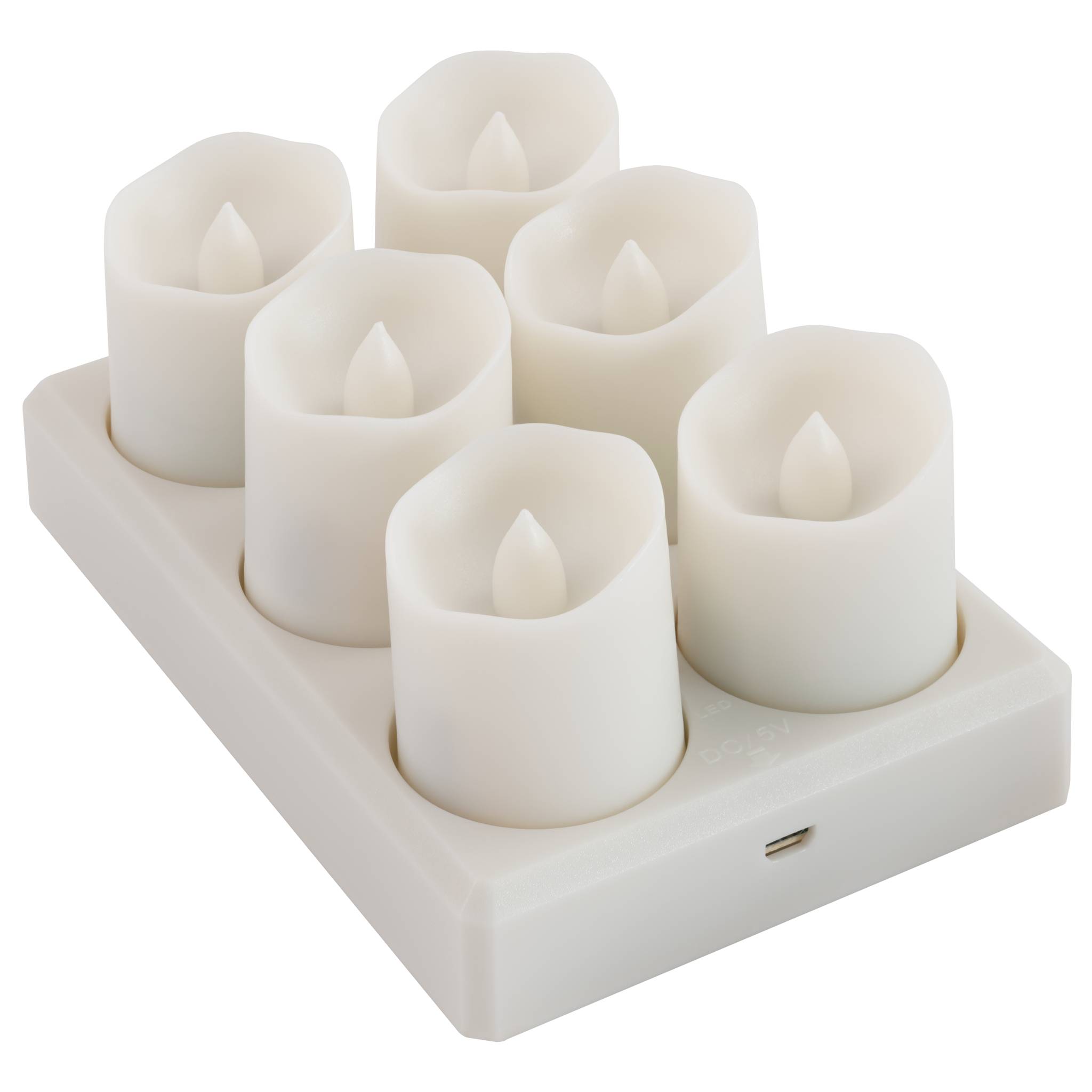 6er Set LED Kerzen McShine "LC-06", inkl. Fernbedienung, Netzteil + Ladestation