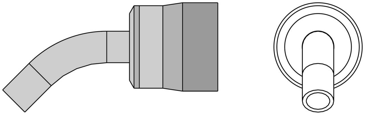 TNRB 60 Heißluft Runddüse gebogen 45 °, D: 6 mm, für WTHA 1