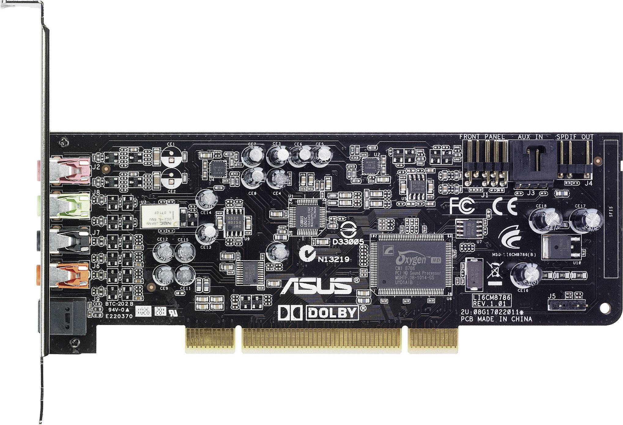 Asus XONAR DG 5.1 Soundkarte, Intern PCI Digitalausgang, externe Kopfhöreranschlüsse