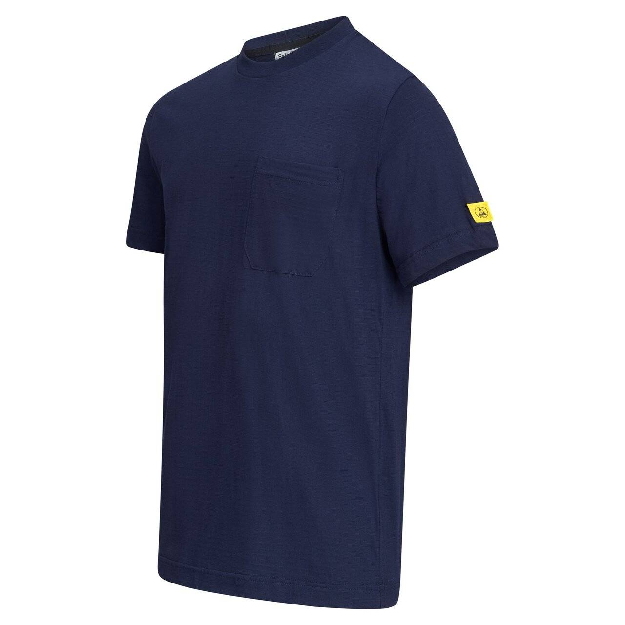 ESD-T-Shirt mit Brusttasche, rundhals, 150g/m², marineblau, S