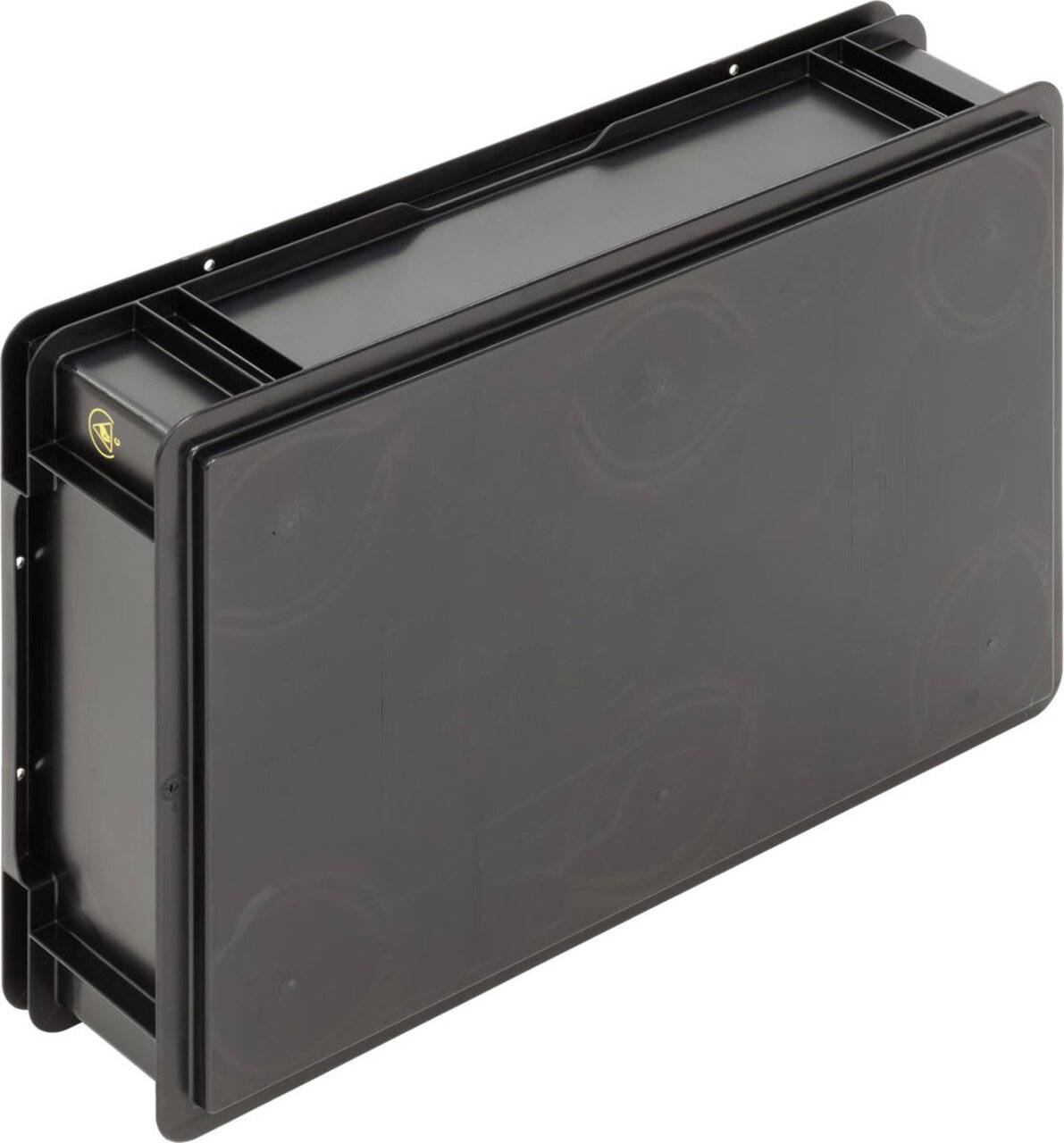 ESD Behälter BL light, Muschelgriffe, schwarz, 600 x 400 x 145 mm