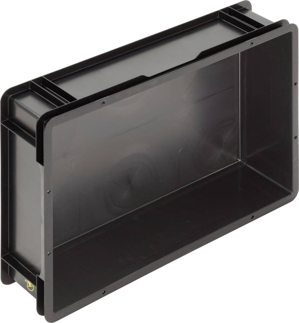 ESD Behälter BL light, Muschelgriffe, schwarz, 600 x 400 x 145 mm