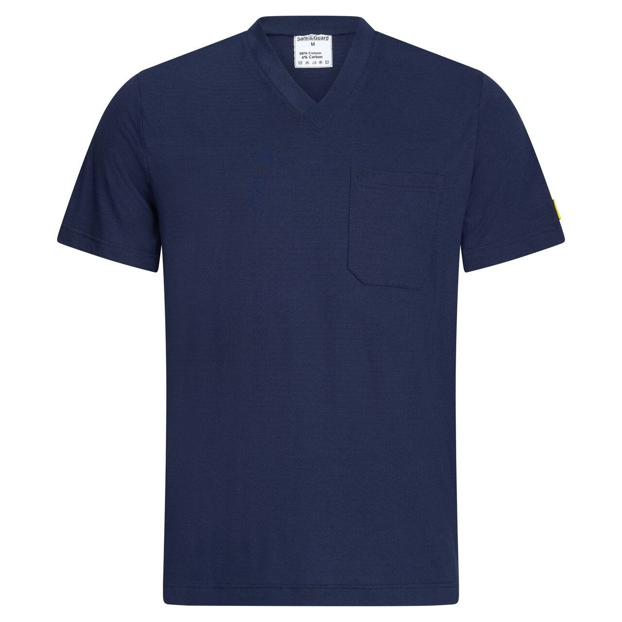 ESD-T-Shirt mit Brusttasche, V-Ausschnitt, 150g/m², marineblau, S