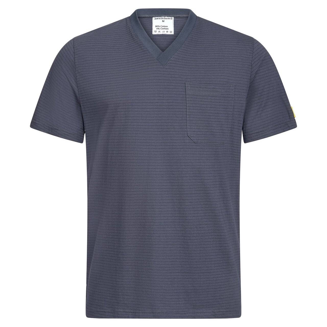 ESD-T-Shirt mit Brusttasche, V-Ausschnitt, 150g/m², dunkelgrau, M