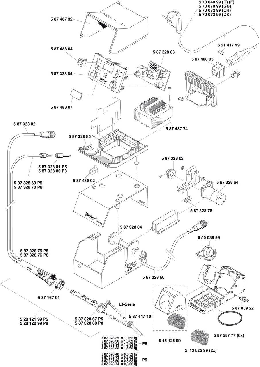 WSFP 8, Lötkolben für Drähte Ø 0,5 - 0,8 mm, 80W
