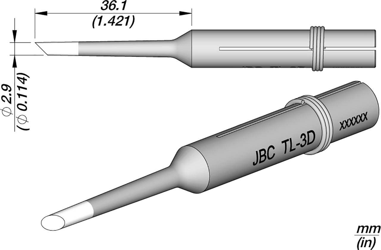 Lötspitze für 30ST/40ST/SL2020 und IN2100, TL3D