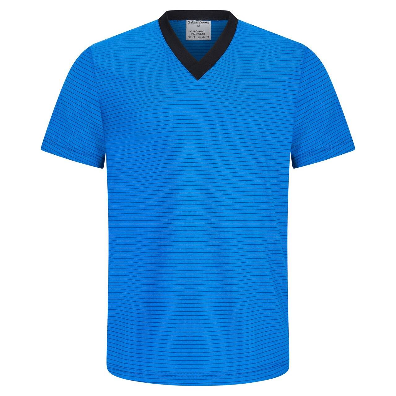 ESD-Shirt, V-Ausschnitt, 150g/m², royalblau/schwarz, L