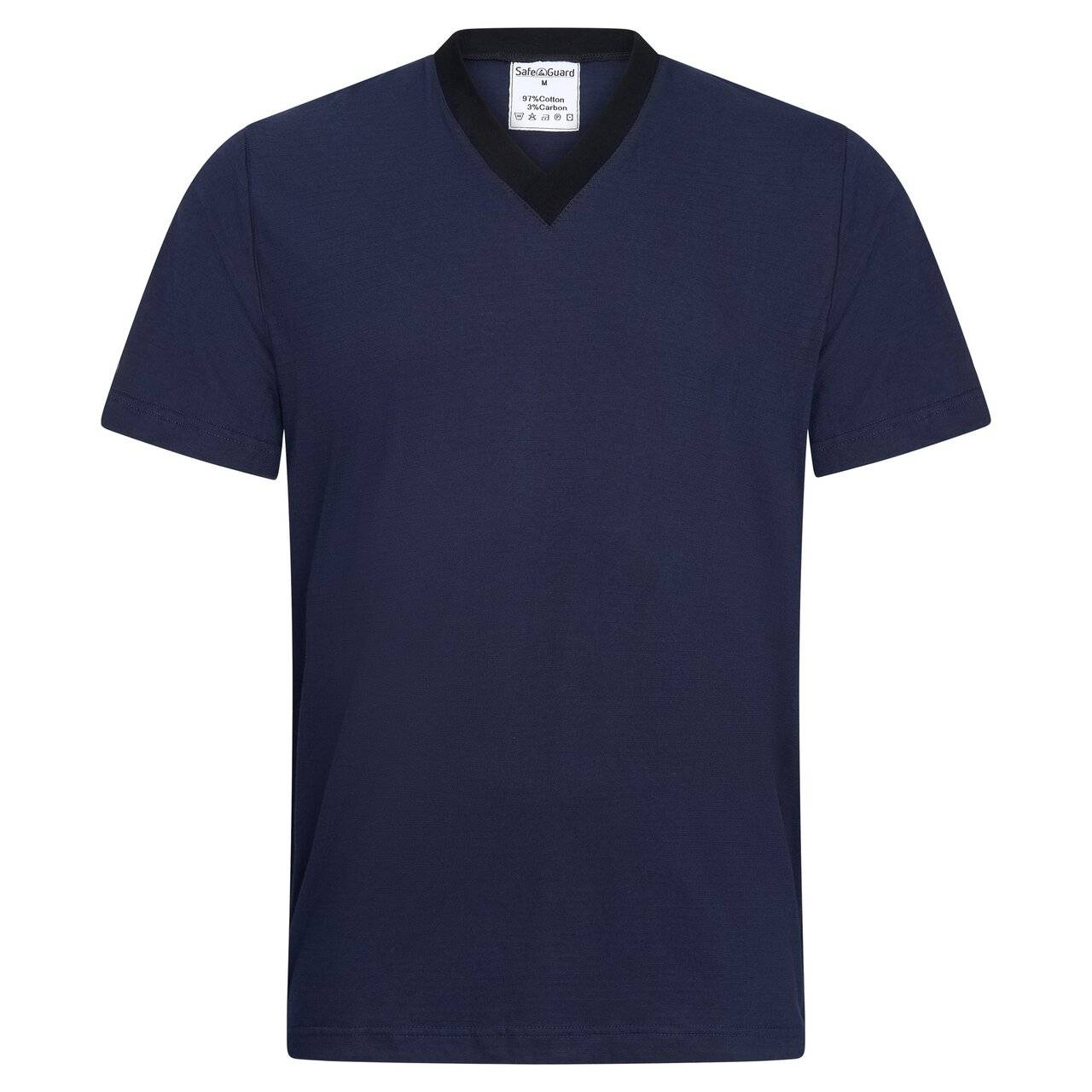 ESD-T-Shirt, V-Ausschnitt, 150g/m², navyblau/schwarz, S