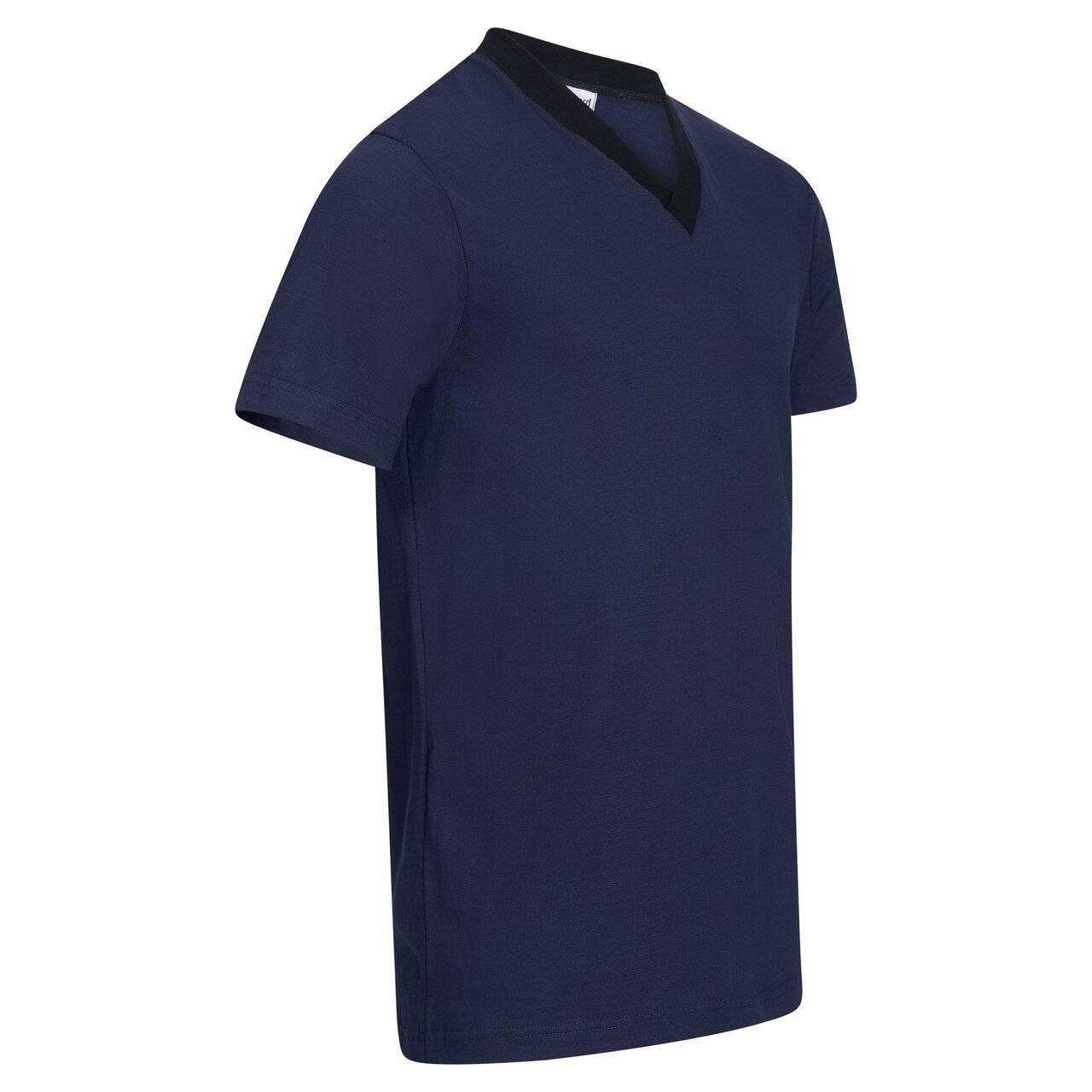 ESD-T-Shirt, V-Ausschnitt, 150g/m², navyblau/schwarz, S