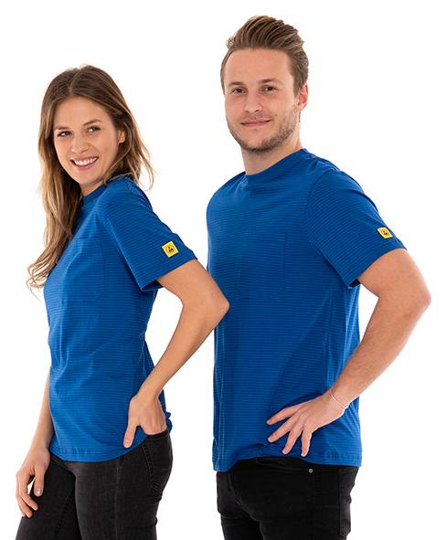 ESD-T-Shirt mit Brusttasche, rundhals, 150g/m², royalblau, XS