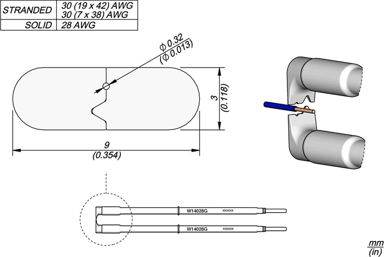 Lötspitze W14028G für WS140 Entlötpinzette, 28G 3 mm