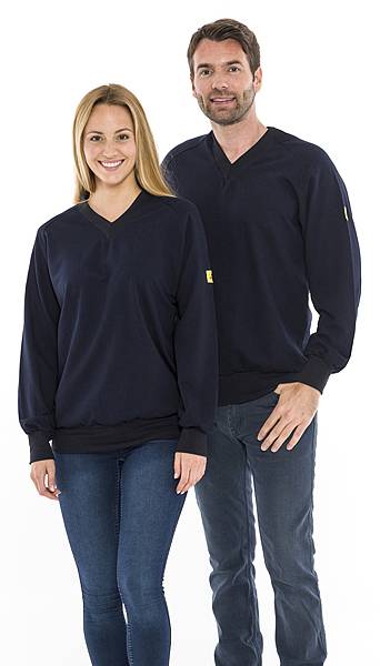 ESD-Sweatshirt, V-Ausschnitt, 280g/m², marineblau, 5XL