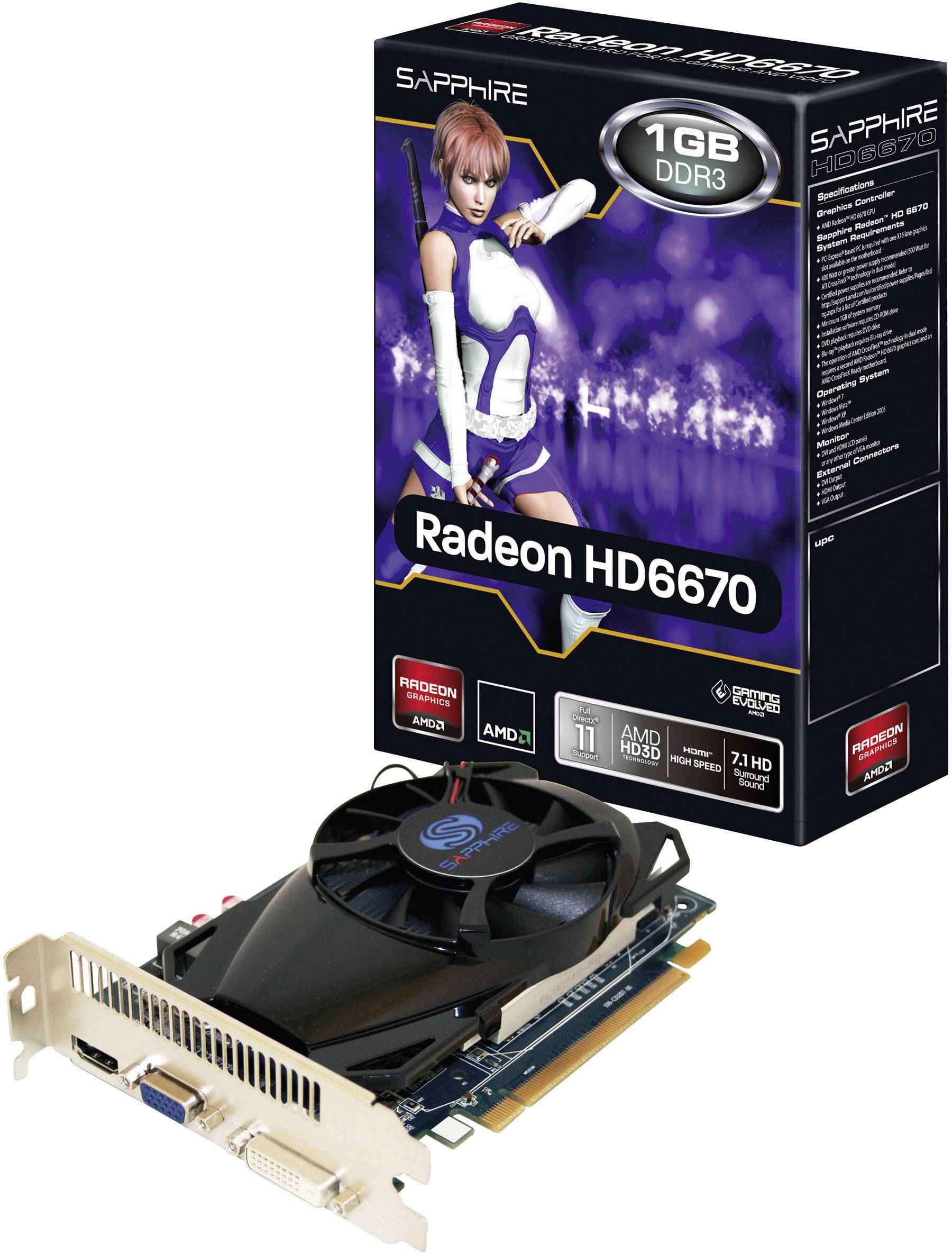 SAPPHIRE HD6670 1GB GRAFIKKARTE PCIE