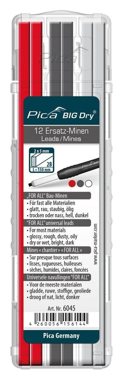 Pica BIG DRY Minen-Set FOR ALL Rot/Graphit/Weiss - SB