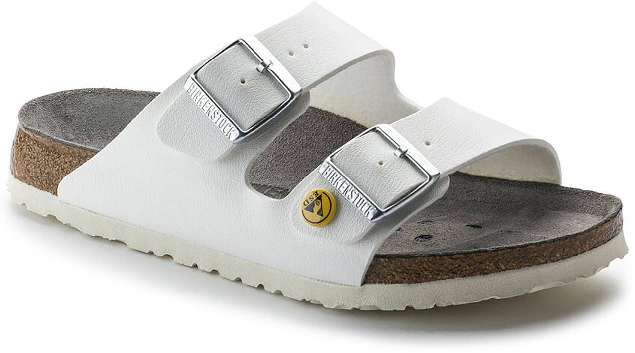 ESD Sandale ARIZONA ESD Birko-Flor 89418, weiss, schmal, 38