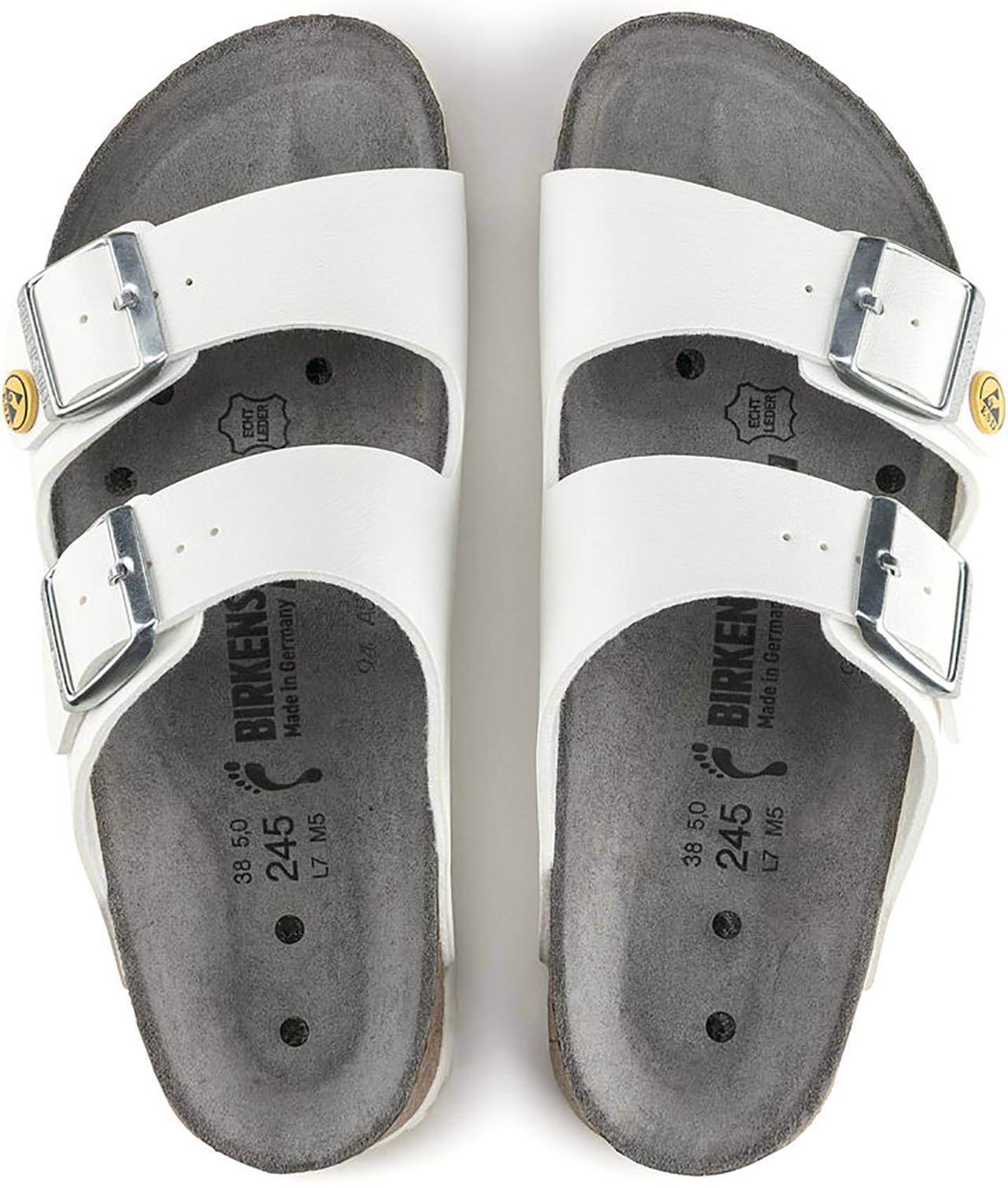 ESD Sandale ARIZONA ESD Birko-Flor 89418, weiss, schmal, 38