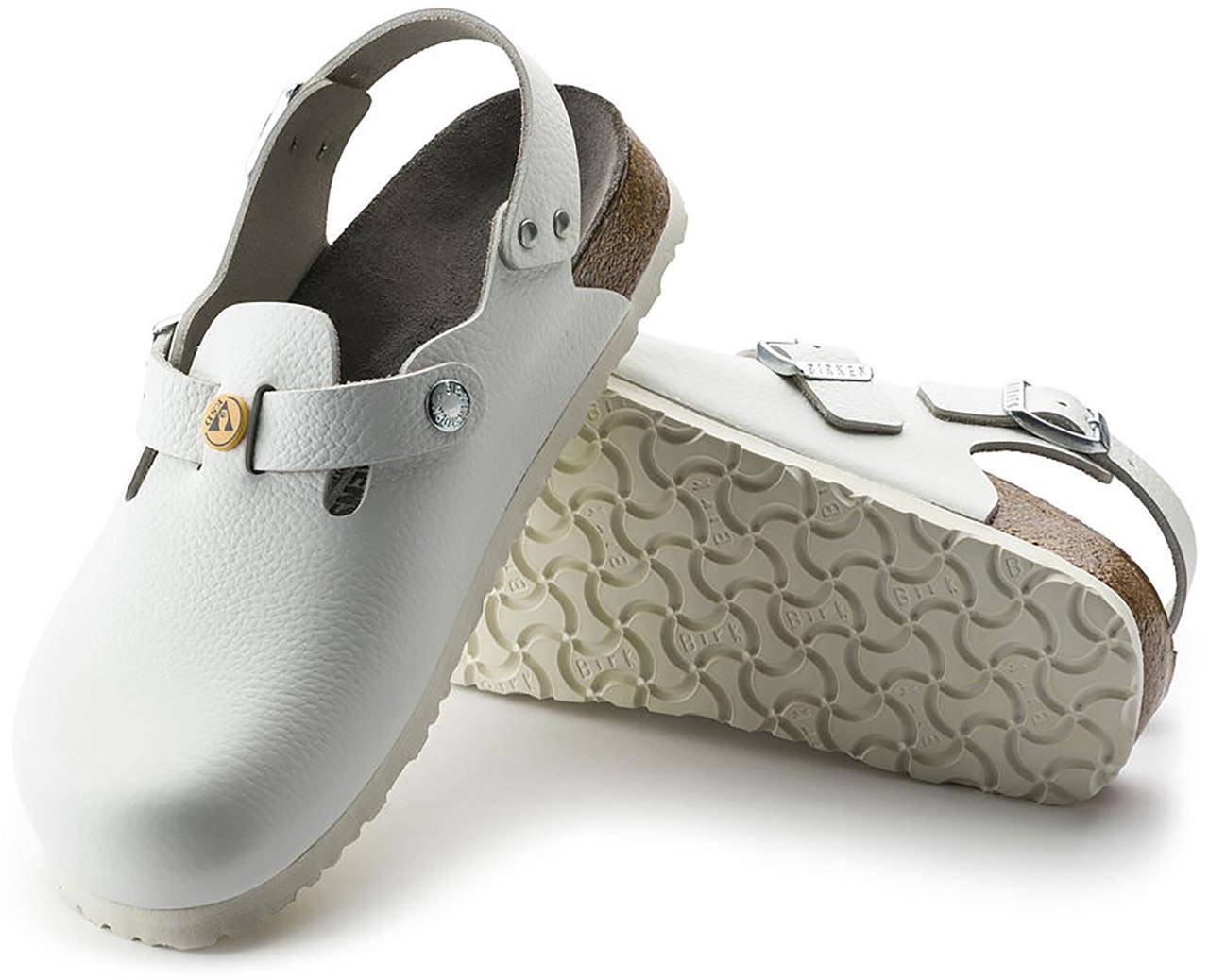 ESD Clog TOKIO ESD Naturleder 61418, weiss, schmal, 39