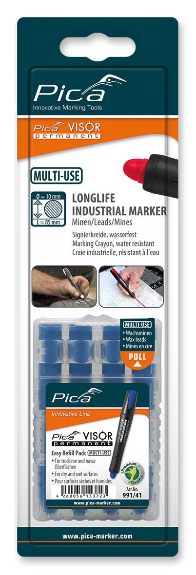Pica VISOR permanent Ersatzminen -Sets blau SB