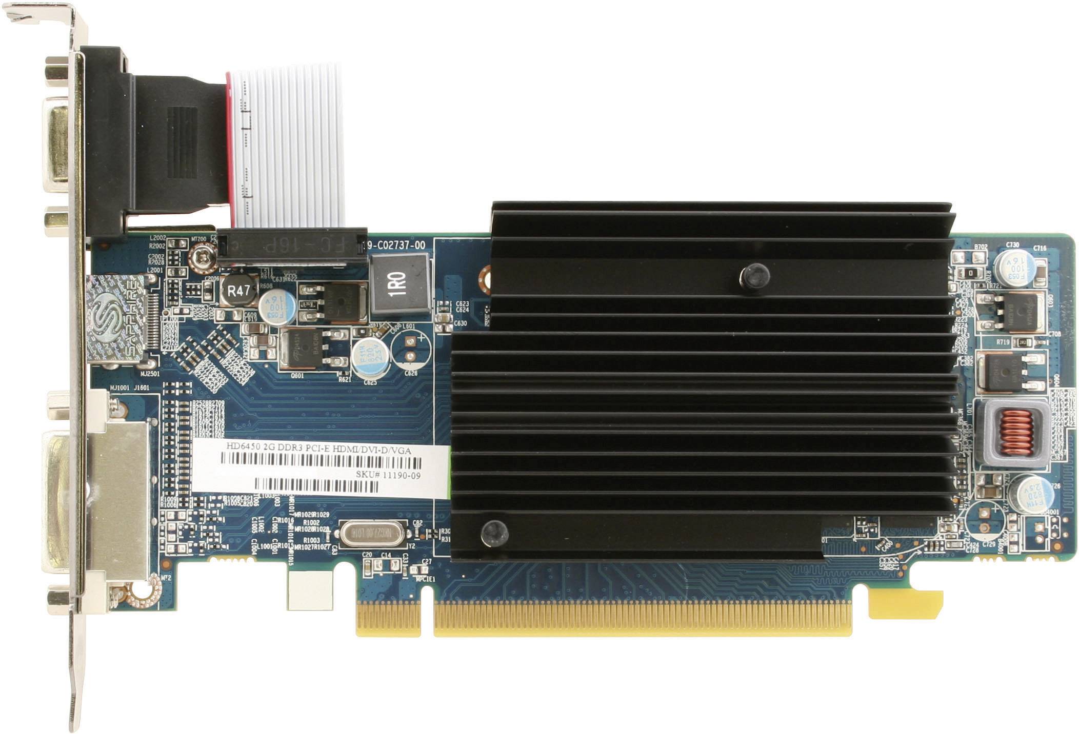 Sapphire Grafikkarte AMD Radeon HD6450 2GB DDR3-RAM PCIe x16 DVI, VGA, HDMI®