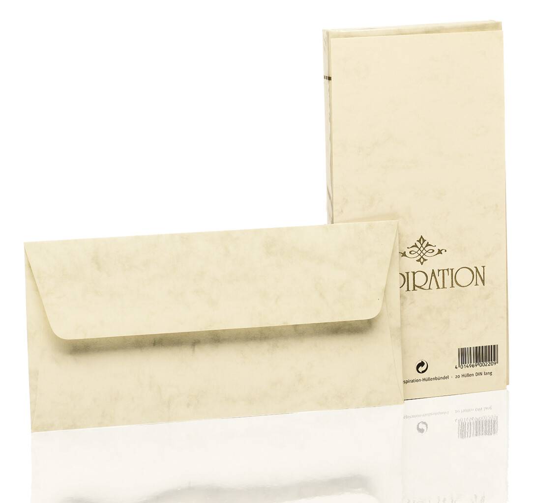 Briefhülle Inspiration - DL 20 Stück chamois marmora