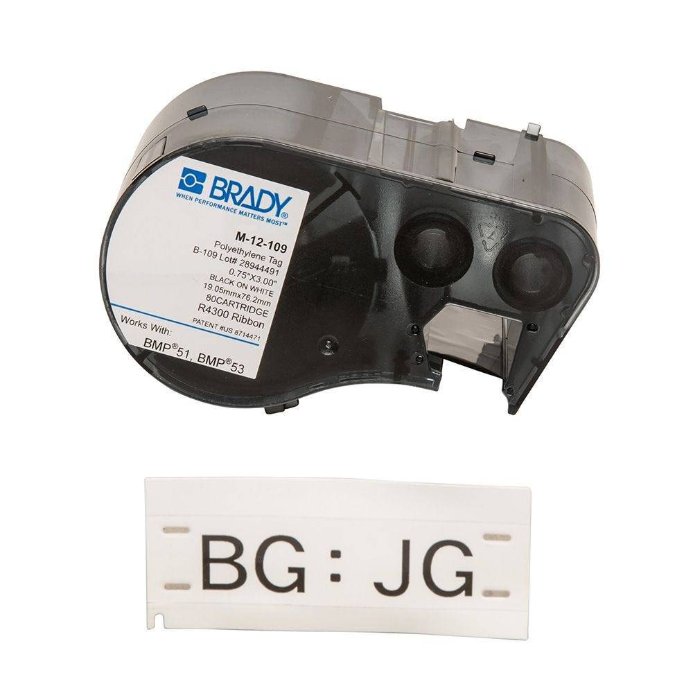 Bedruckbarer Kunststoffanhänger, Weiß, 19,1 x 76,2 mm, für M510, BMP51 & M511, M5-12-109