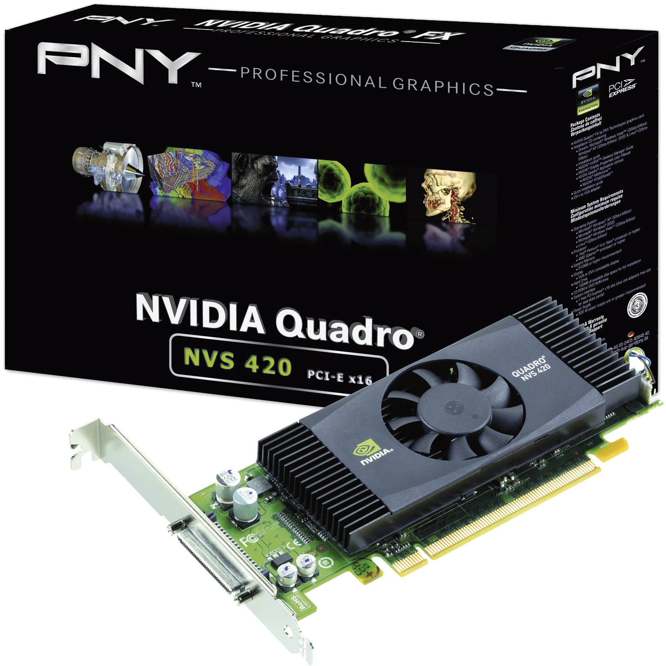 PNY Workstation-Grafikkarte Nvidia Quadro NVS 420 512 MB DDR3-RAM PCIe x16 DVI
