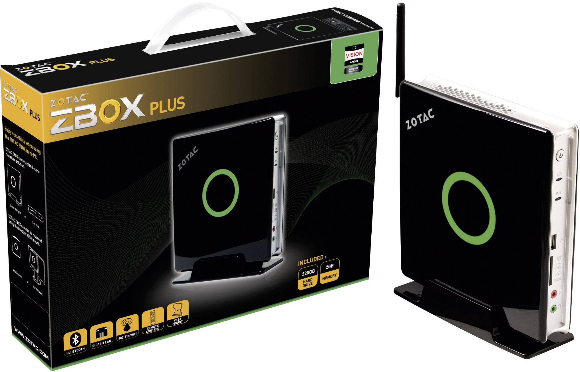 Zotac Mini PC ZBOX AD04 PLUS () 2048 MB RAM 320 GB HDD ZBOX-AD04-PLUS-E