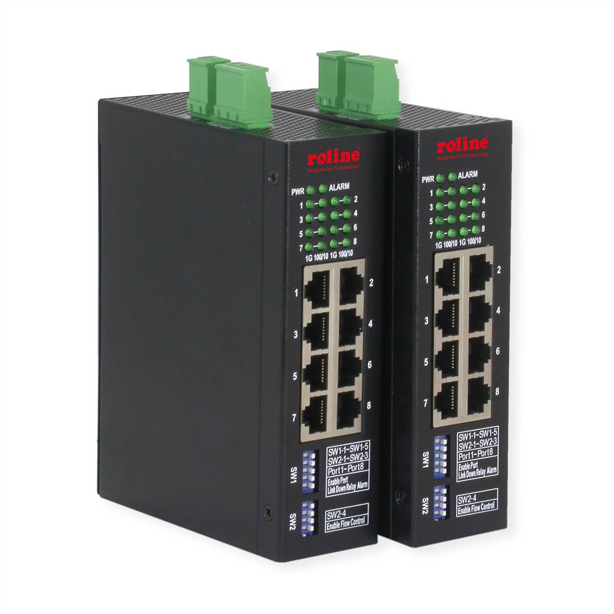 Roline Industrial Gigabit Ethernet Switch, 8 Ports, Web Managed