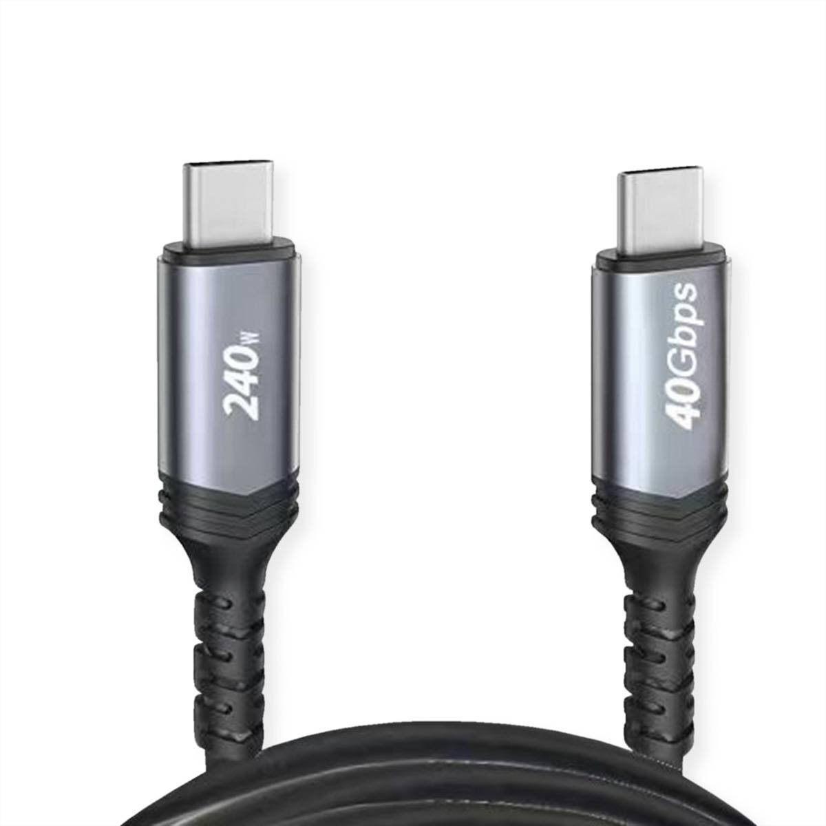 VALUE USB4 Gen3x2 Kabel, C–C, ST/ST, 40Gbit/s, 240W, schwarz, 0,5 m