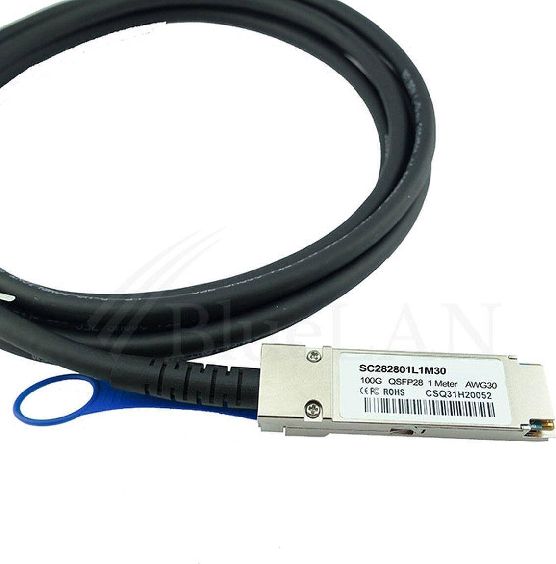 Compatible Juniper JNP-100G-DAC-50CM Direct Attach Cable, 100GBASE-CR4, Infiniband EDR, 30AWG, 0.5 m
