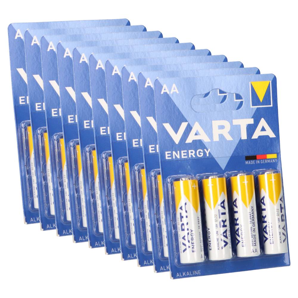 40x Varta Energy AlMn AA 1,5V Mignon Batterie im 4er Blister