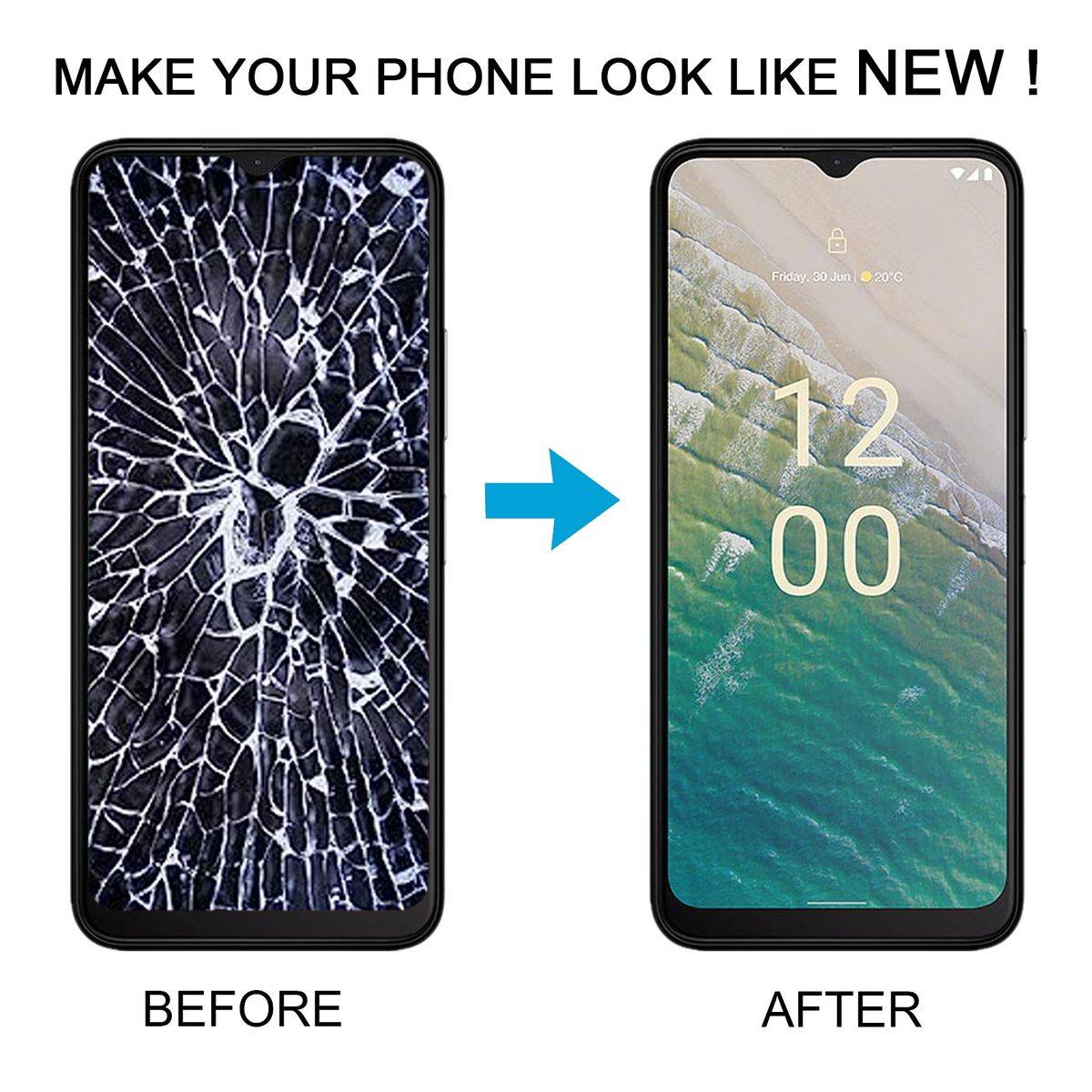 Für Nokia C32 Display Full LCD ohne Rahmen Einheit Touch Ersatzteil Reparatur Schwarz