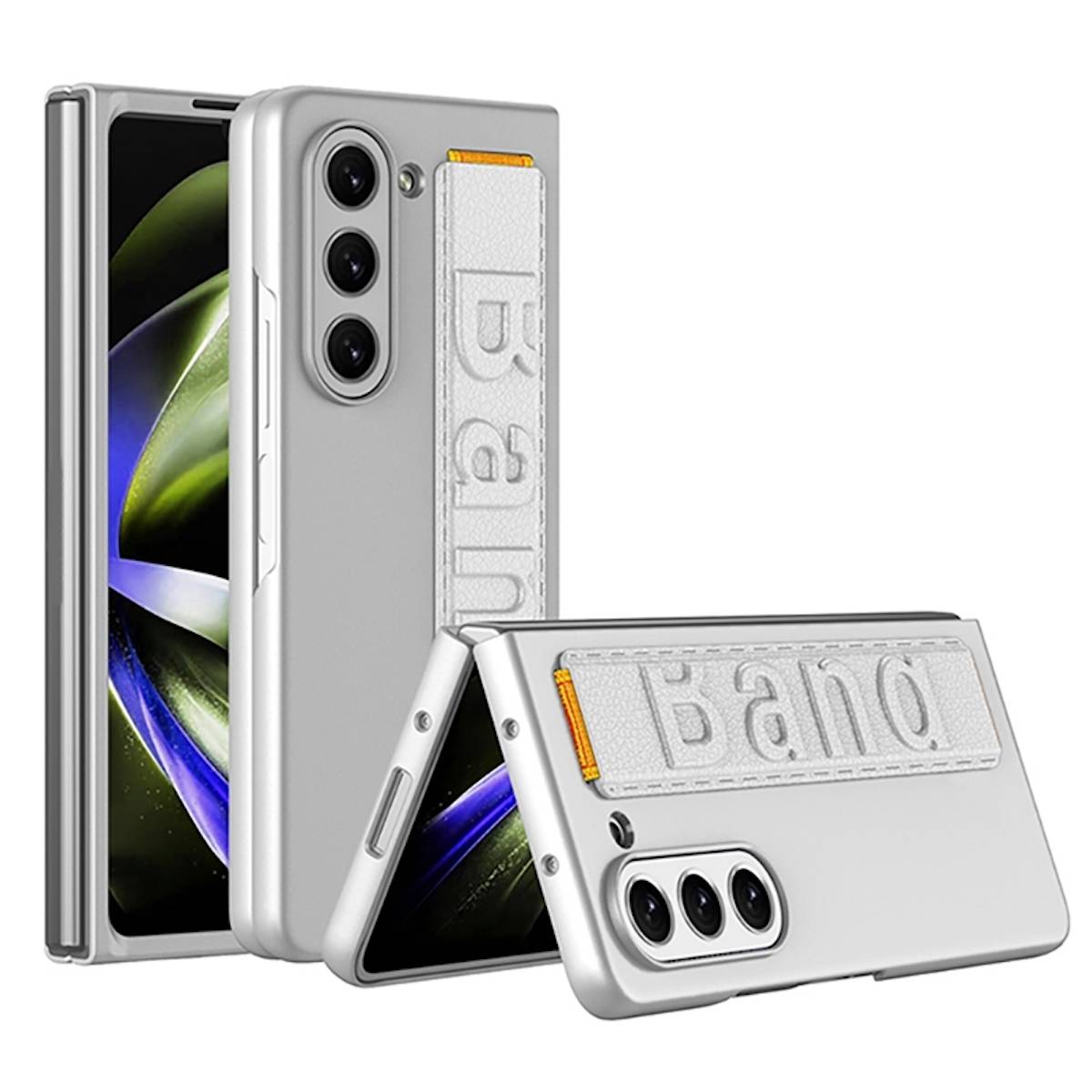 Für Samsung Galaxy Z Fold5 5G Stoßfeste Handyhülle + Armbandhalterung