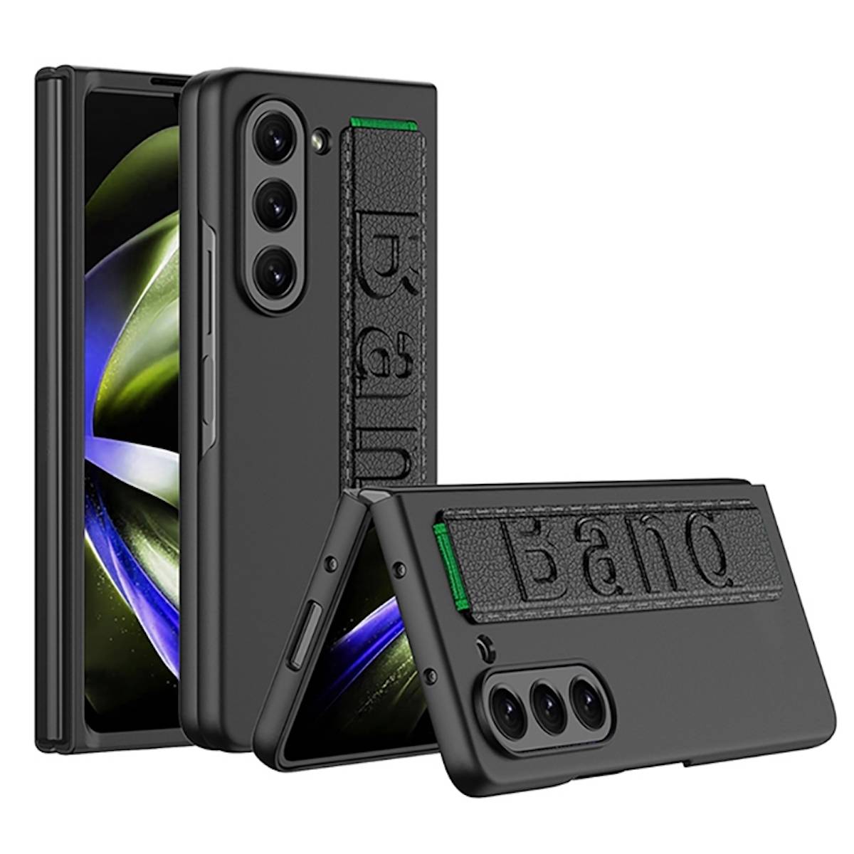 Für Samsung Galaxy Z Fold5 5G Stoßfeste Handyhülle + Armbandhalterung