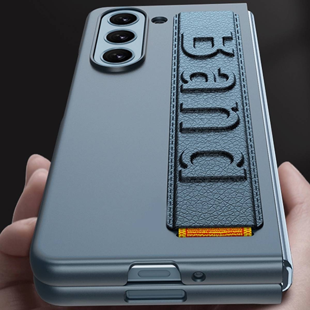 Für Samsung Galaxy Z Fold5 5G Stoßfeste Handyhülle + Armbandhalterung